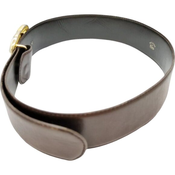 619223AO (S3) Gucci Belt Deep Brown Gold Metal - Picture 3 of 10